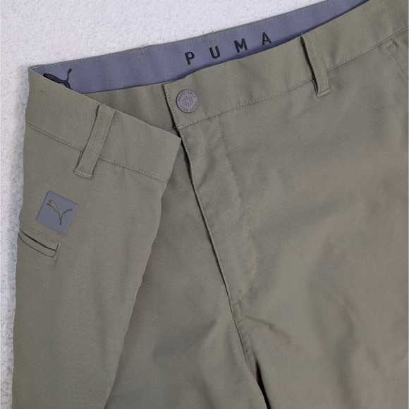 NEW PUMA Dry Cell 38x10 Army Green Golf Tech Shorts Performance Grip Waist - Picture 1 of 9
